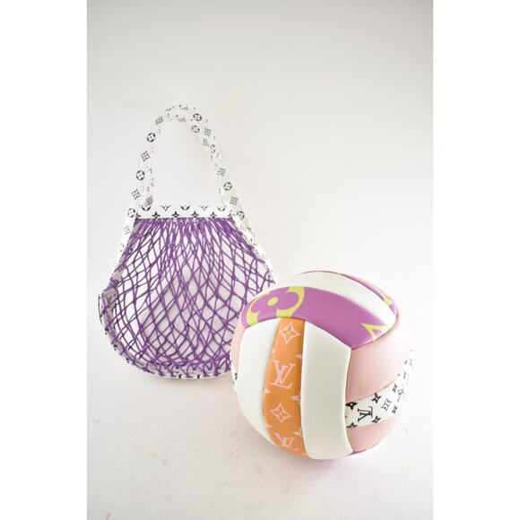 Louis Vuitton SS20 Pink White Black Monogram Giant Volleyball Purple Net Bag - Picture 15 of 16